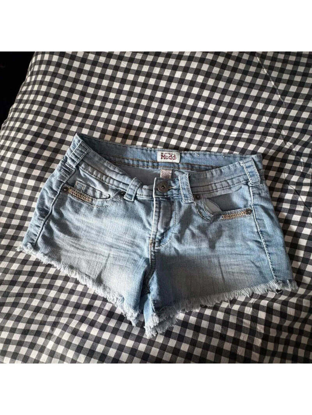 vintage y2k mudd denim micro mini shorts